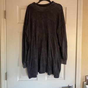 Wild Fable Mineral Wash Sweatshirt Dress Charcoal